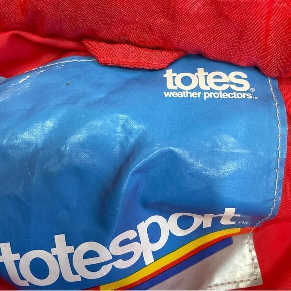 Vintage 80’s Totes Puffer Down Retro Red Purple Mid-Length Parka Coat Jacket M - Picture 6 of 10